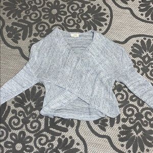 Gray cross cross sweater